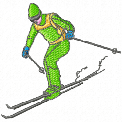 Ski Embroidery Design 2